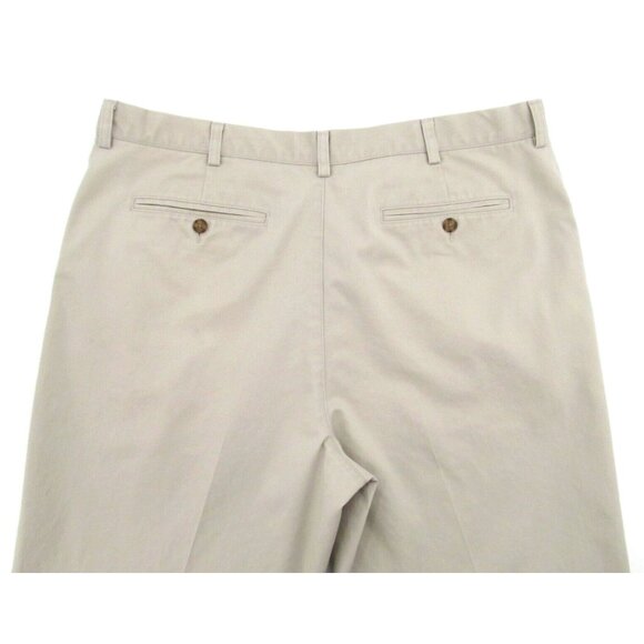 Vintage LL Bean Pants Mens 38x29 Beige Stretch Comfort Waist Straight Leg Khakis - Picture 3 of 15